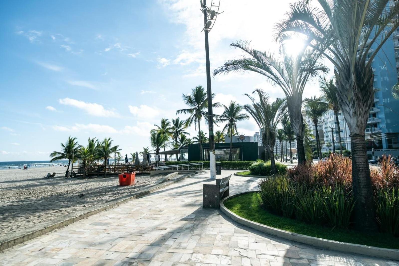 Frente Vista Mar Com Varanda Wi Fi 300Mbps E 10M Da Praia Da Tupi - Estacionamento Gratuito Praia Grande  Zewnętrze zdjęcie