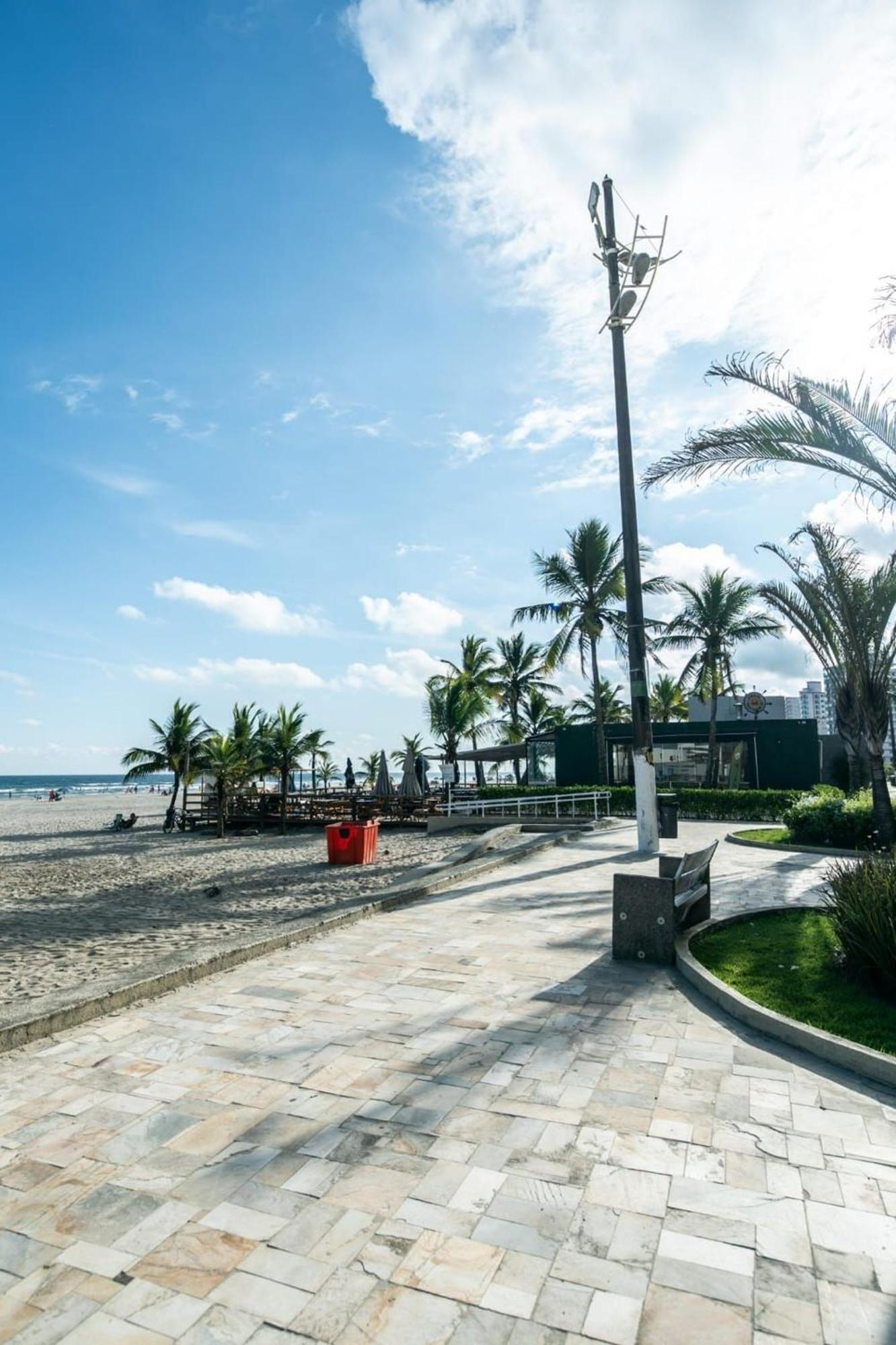 Frente Vista Mar Com Varanda Wi Fi 300Mbps E 10M Da Praia Da Tupi - Estacionamento Gratuito Praia Grande  Zewnętrze zdjęcie